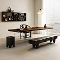 Tea Table and Chair Combination 3d model
