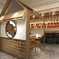 Modern Boutique Store Interior With Wooden Structure Round Mirror Tables And Stone Countertop