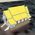 Ancient Architecture With Yellow Roof White Walls Traditional Steps And Decorative Eaves