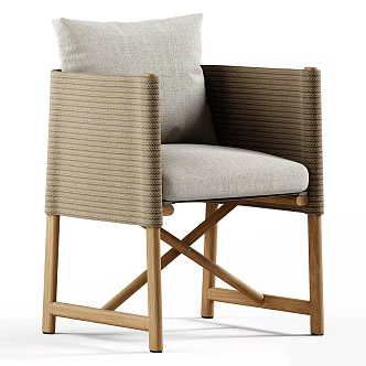 Middle Ancient Leisure Chair Single Chair for Quiet Style Dining Chair for Homestay Dining Chair Rattan Dining Chair Rattan Single Chair Book Chair 3d model