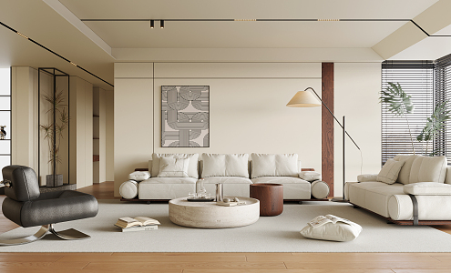 Quiet living room home living room 3d model