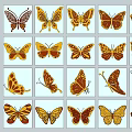 Colorful Butterfly Decorative Ornament Set With Various Patterns For Home Decoration