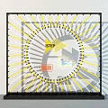 ISTEP Themed Square Frame Design With Yellow Radial Lines And Live Stream Elements