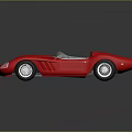 Red Vintage Convertible Sports Car With Streamlined Body Black Seats And White Wheels