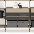 Modern Design Metal Clothes Rack With Open Shelves Drawers And Storage Bags