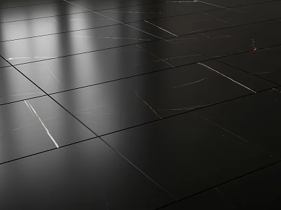 Black Polished Floor Tiles With Glossy Surface And Golden Veins Pattern 3d model