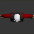 Sci Fi Creature Character in Red Gray Uniform With Helmet Armor And Yellow Gloves Boots