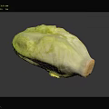 Fresh Whole Green and Yellow Lettuce with Crisp Leaves on Dark Reflective Surface