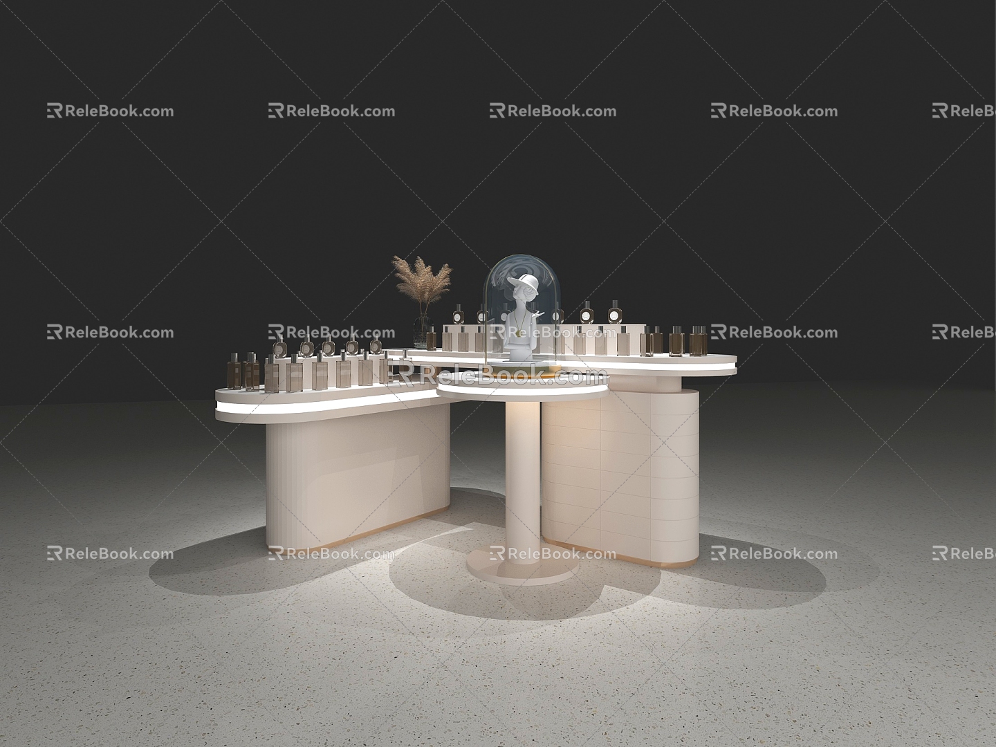 Cosmetics Counter Cosmetics Display Cabinet Perfume Display Cabinet Perfume Counter Decorations 3d model