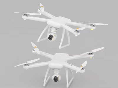 Smart White Drones With Camera And Advanced Aerial Flight Features 3d model