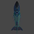 Game Movie Fantasy Character Blue Body Purple Belly With Black Spots And Big Eyes