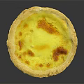 Golden Egg Tart With Flaky Brown Crust And Caramelized Yellow Filling