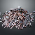 Pile of Various Metal Building Components with Mixed Shapes and Sizes