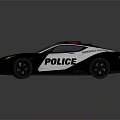 Police Utility Vehicle With Emergency Lights And Black White Design