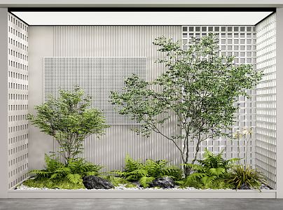 Modern plant courtyard landscape sketch courtyard sketch landscape tree 3d model