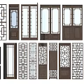 New Chinese-style openwork window 3d model