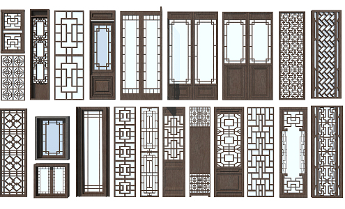 New Chinese-style openwork window 3d model