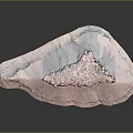 Pink Rocky Landscape with Textured Surface and Isolated Formation Under Soft Gray Lighting 3d model