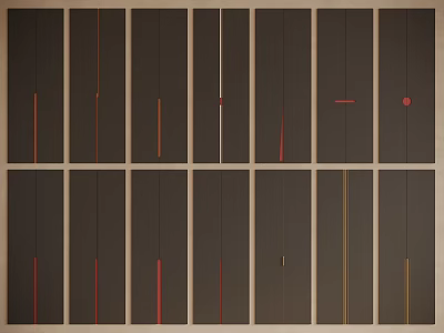 Abstract Panel Design With Dark Background Colored Lines And Red Dot 3d model