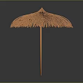 Natural Straw Outdoor Umbrella Furniture with Wooden Pole and Classic Design
