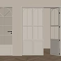 Elegant White Interior Doors With Arch Top Glass Panes And Classic Design