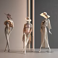 Three Fashion Models Showcasing Stylish Hats And Summer Outfits In