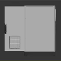 Modern Metal Electronic Equipment Cabinet With Open Door And Internal Shelf
