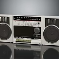 Retro Electronic Radio Cassette Player Featuring Dual Speakers Tape Deck And Classic Design