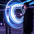 Futuristic Photo Check in Spot at SKY II with VR Experience and Blue Light Rings
