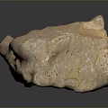 Natural Stone With Rough Surface Textured Details And Holes On Dark Backdrop