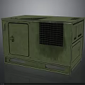 Green Industrial Equipment With Enclosed Cabinet Ventilation Grid And Sturdy Support Base