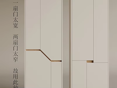 Space Saving Cabinet With Smart Door Design Solving Width Issues For Modern Home 3d model