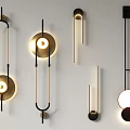 Modern Wall Lamps With Geometric Shapes Metal Frame And Warm Lighting