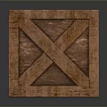 Rustic Wooden Storage Box With Cross Pattern And Natural Finish