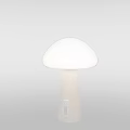 Mushroom Shaped Table Lamp With Glowing White Shade And Control Button 3d model