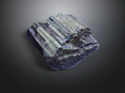 Natural Wood Stone Material With Layered Texture Rough Surface And Gray Blue Tones 3d model