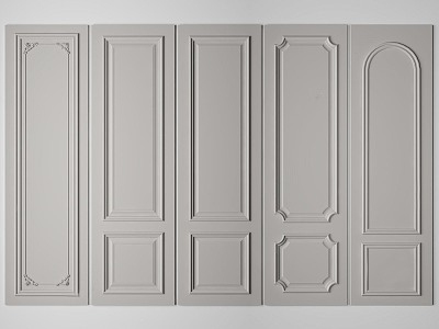 French wainscot door dado 3d model