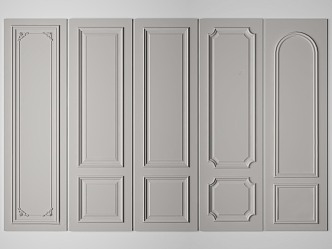 French wainscot door dado 3d model