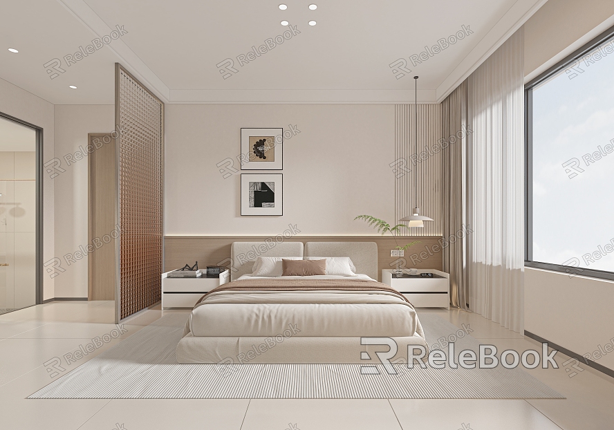 Cream wind bedroom model