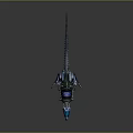 Skeleton Dinosaur Mount with Blue Spikes Mechanical Armor and Green Details