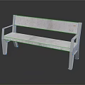 Outdoor Bench With White Marble Texture And Metal Frame Modern Design Outdoor Furniture