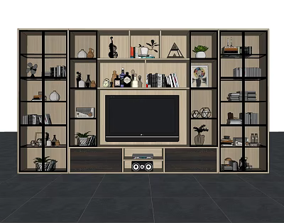 Modern TV Background Cabinet 3d model