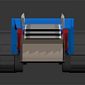 Blue Toy Bulldozer With Red Shovel Accents And Black Wheels Design
