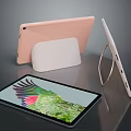 Electronic Tablets With Stand And Colorful Feather Screen Display In Different Angles