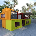 Modern Container Store Container Cafe Cultural and Creative Container Public Building Small Building Post Building 3d model