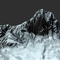 Garden Landscape Design With Snowy Mountain Elements Natural Rock And Frosty Scenery