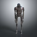 Tall Metallic Robot With Slender Limbs And Mechanical Joints Sci Fi Design