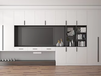 Modern TV Background Cabinet 3d model