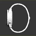 Elegant Silver Watch With Blue Dial Round Case And Metal Bracelet Design