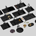 Modern sink vegetable basin embedded sink faucet 3d model